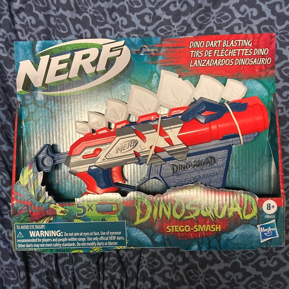 Nerf DinoSquad Stego-Smash Blaster - Red, Blue, and White